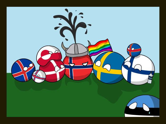 Polandball- Nordic family portrait Kids T-Shirt by DigitalCleo