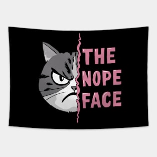 The Nope Face Funny Cat Design Tapestry