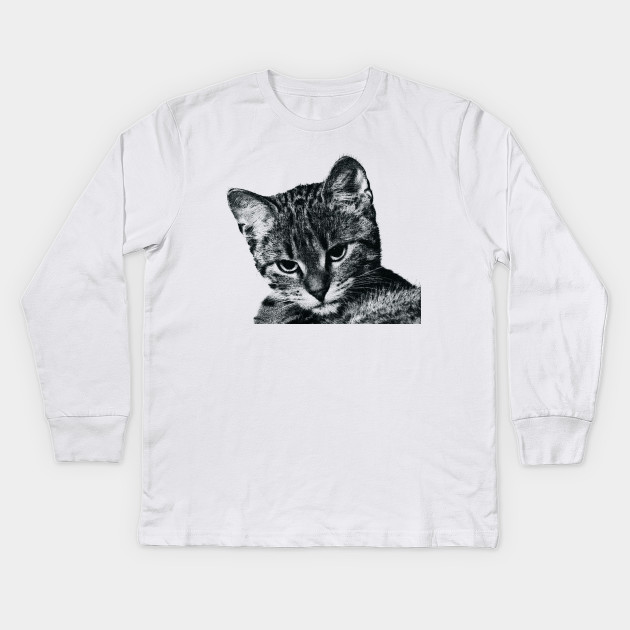 Cute Cat Drawing Cat Kids Long Sleeve T Shirt Teepublic
