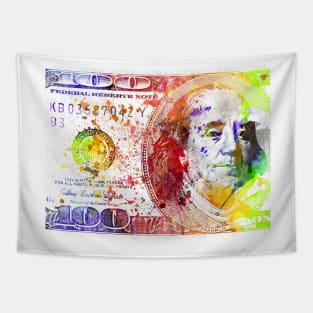 Dollar Bill Splash Tapestry