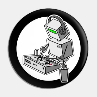 Robot Playing Drum machine (small print size) Pin