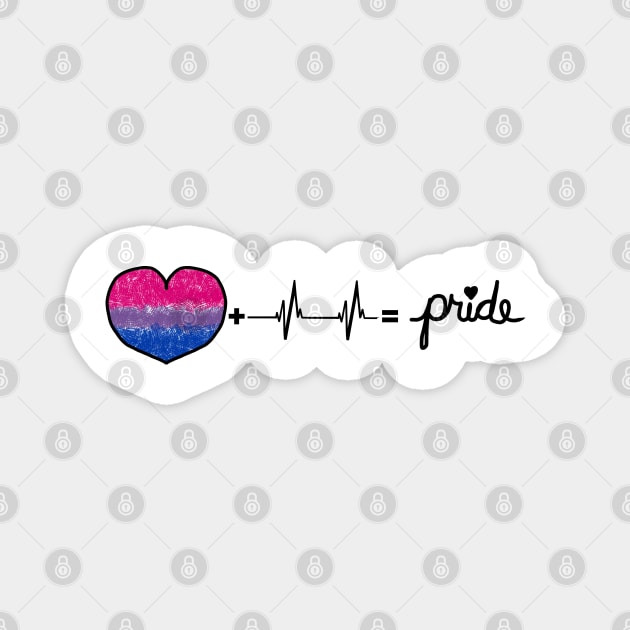 Bi-Sexual Pride Flag Heart + Heartbeat = Pride Design Magnet by PurposelyDesigned
