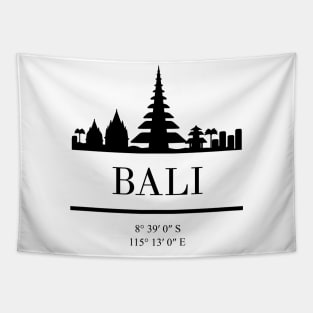 BALI INDONESIA BLACK SILHOUETTE SKYLINE ART Tapestry