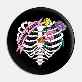 Lonely Heart Skeleton Heart Anti Love Anti Valentines Day Pin