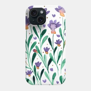 Forget me not flowers - retro periwinkle Phone Case