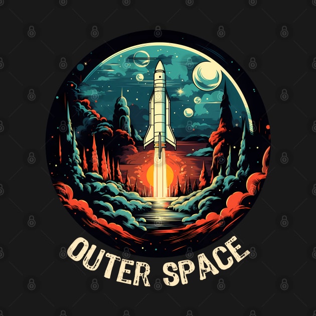 Retro-inspired spaceship - Outer Space by Graphic Wardrobe