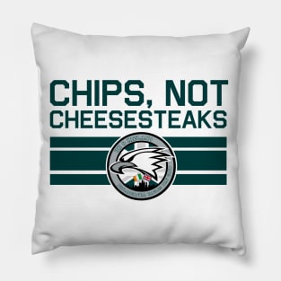 UK IRL Eagles Chips Not Cheesesteaks Pillow