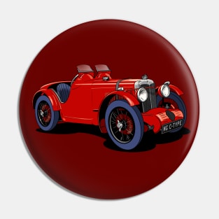 MG C-Type vintage sports car Pin