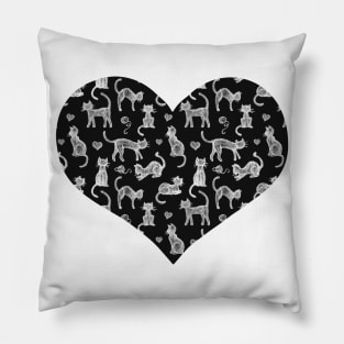 Teacher's Pet - chalkboard cat pattern Pillow