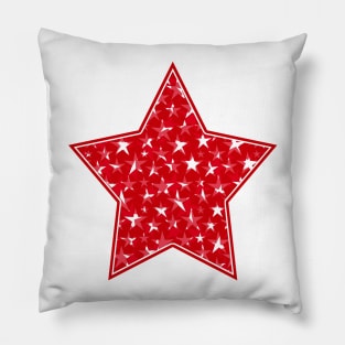 White stars on red star Pillow