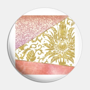 Floral rose gold glitter iii Pin