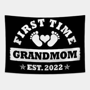 First Time Grandmom Est 2022 Funny New Grandmom Gift Tapestry