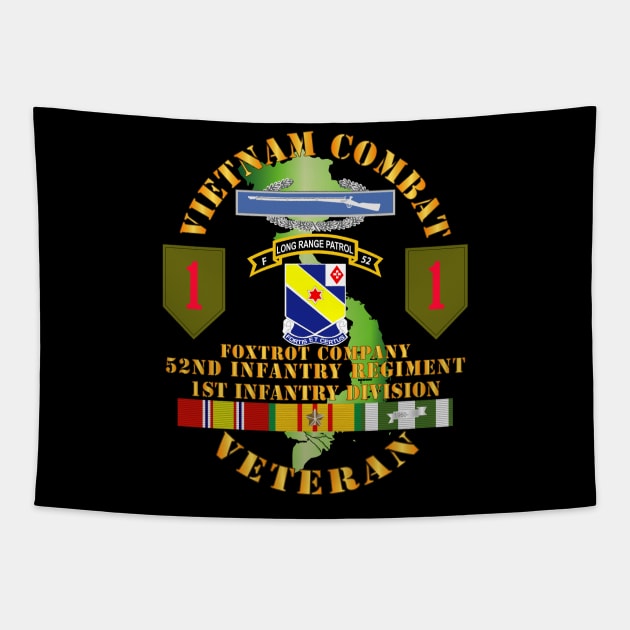 Vietnam Combat Infantry Vet - F Co 52nd  LRRP - Inf 1st Inf Div SSI Tapestry by twix123844