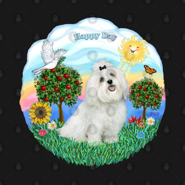 "Happy Day" Maltese Cutie in the Country by Dogs Galore and More