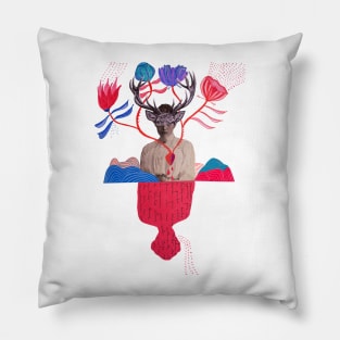 Woman with mask Pillow