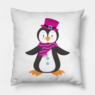 Cute Penguin, Penguin With Hat, Penguin With Scarf Pillow