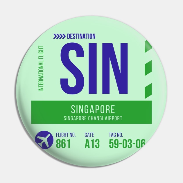 Singapore City Airport Stylish Luggage Tag (SIN) Pin by SLAG_Creative