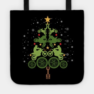 Dirt Bike Motocross Biker Christmas Tree Funny Biker Tote