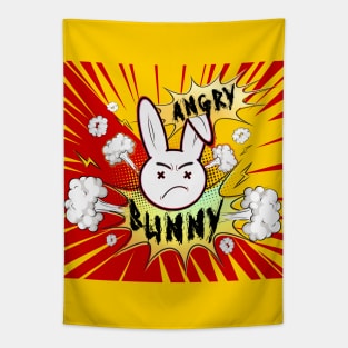 Angry Bunny graphic art Tapestry