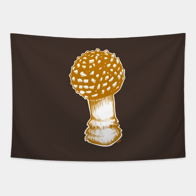 Amanita Muscaria in Yellow Tapestry by RJKpoyp