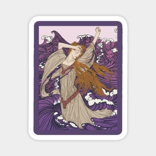 Pre-Raphaelite girl 3 (Purple) Magnet