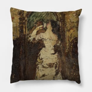 Preparing for the Soiree by Adolphe Monticelli Pillow