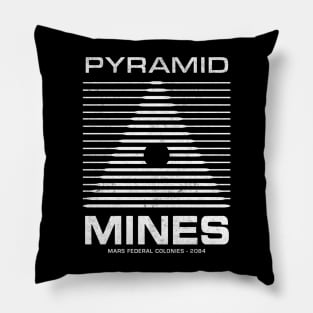 Pyramid Mines - Mars Federal Colonies 2084 - vintage logo Pillow