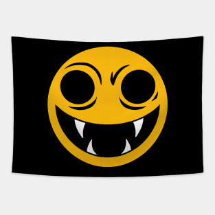 Vampire Smiley Face Cartoon Clip Art Design Tapestry