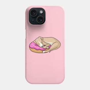Whippet dog sleeping on donut Phone Case