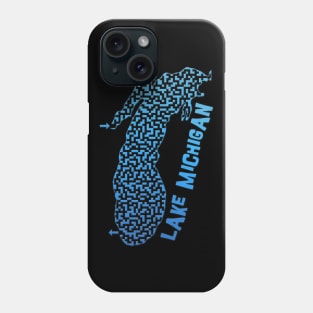 Lake Michigan Outline Maze & Labyrinth Phone Case