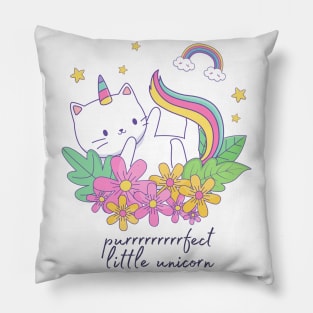 Purrrrrrrrrrfect Little Unicorn Cat Unicorn Design Pillow