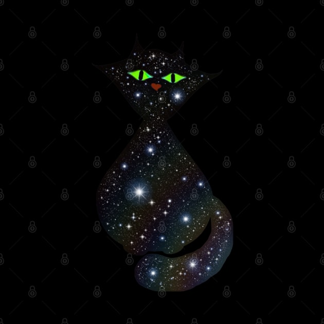 🌈✨ Cosmic Cat 🐈‍⬛⭐ by Patchwork Bird