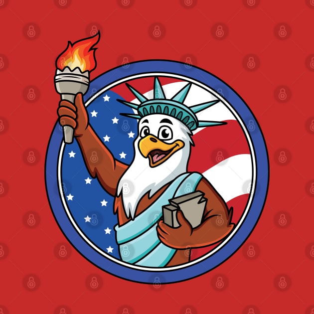 eagle cartoon liberty USA flag by Mako Design 