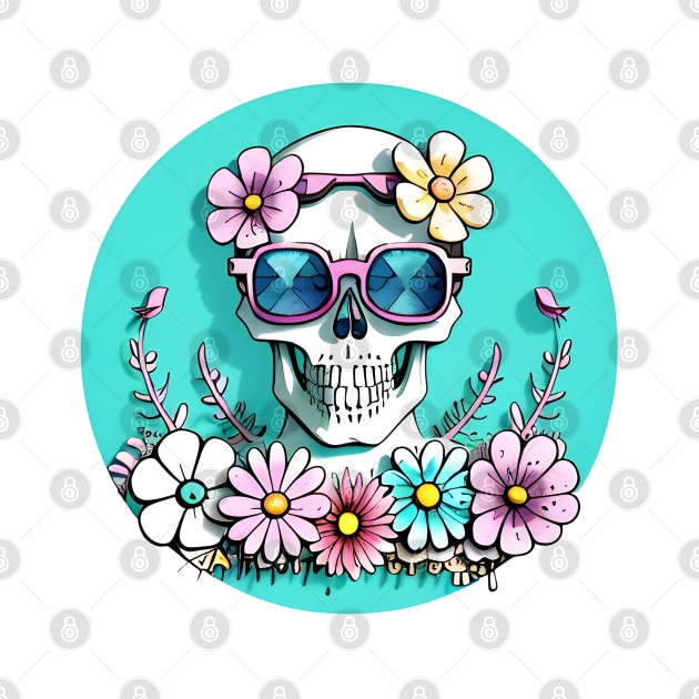 Skull and Flowers by Dark Art World