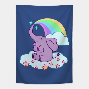 Kawaii Rainbow Elephant Tapestry