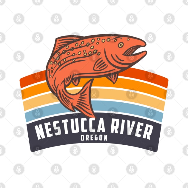 Nestucca River Oregon Salmon Fishing Graphic by Eureka Shirts
