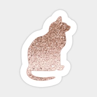 Sparkling rose gold cat Magnet