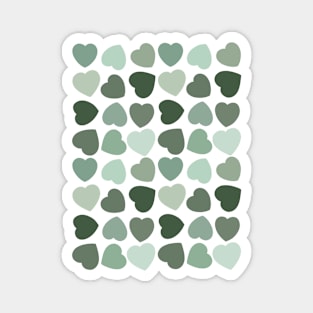 Sage Green Hearts Pattern Magnet