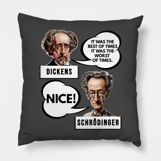 Quantum Physics Humor Pillow by BubbleMench