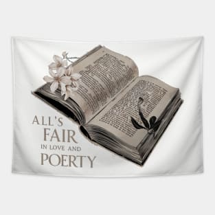 all s fair in love and poetry old book vintage Tapestry