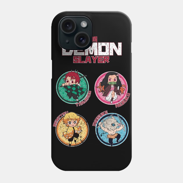 DEMON SLAYER (KIMETSU NO YAIBA): ALL CHARACTERS GRUNGE STYLE Phone Case by FunGangStore