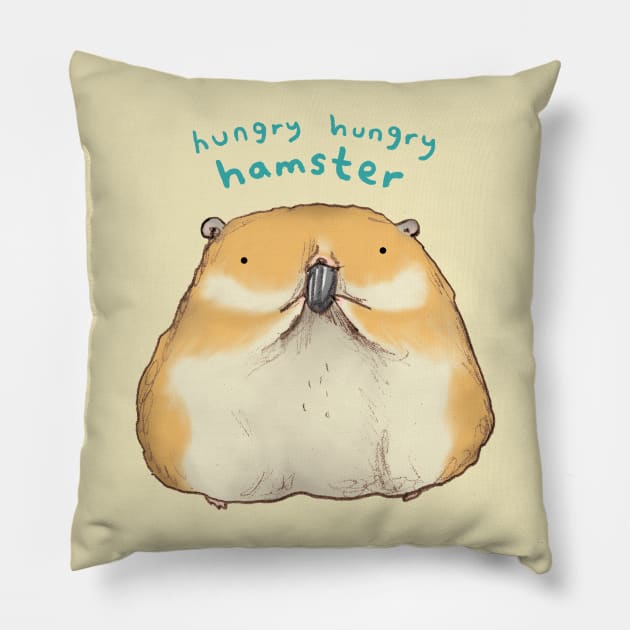 Hungry Hungry Hamster Pillow by Sophie Corrigan