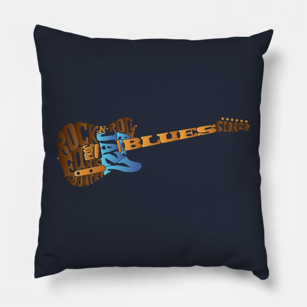 guitar Classique lettering Pillow by Mako Design 