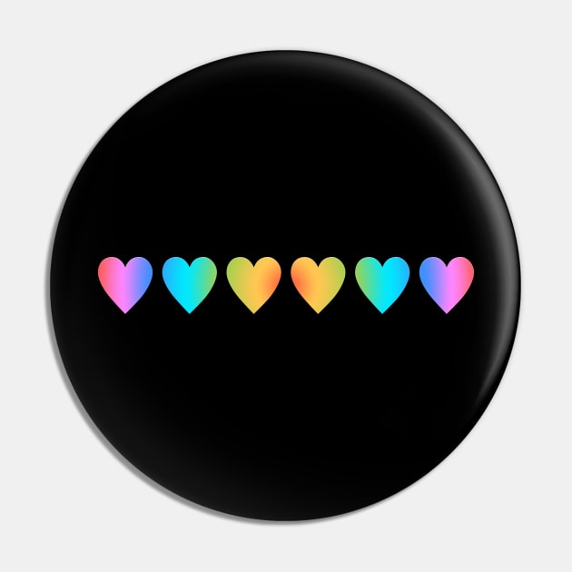 Rainbow Hearts Pin by thecrazyones