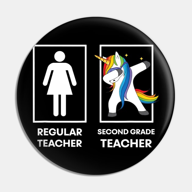 Second Grade Teacher Gift Funny Unicorn Dabbing Dab Dance Pin by Sharilyn Bars