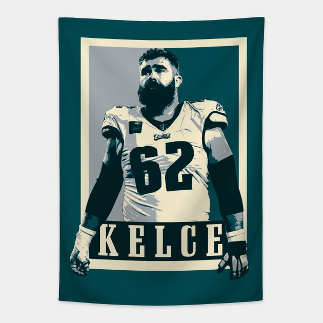 Jason Kelce Pop Art Style Tapestry by mia_me