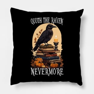 Quoth The Raven Nevermore Gothic Book Design Pillow