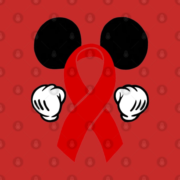 Mouse ears Awareness Ribbon (Red) by CaitlynConnor