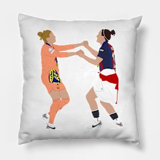 Sandra Paños and Lucy Bronze Celebration Pillow