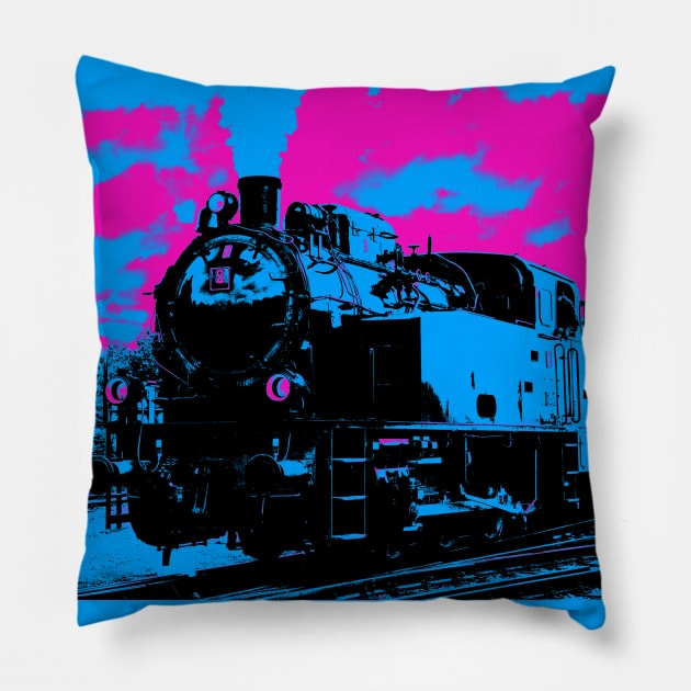 Vintage Steam Train - Victorian Travel Pillow by Highseller